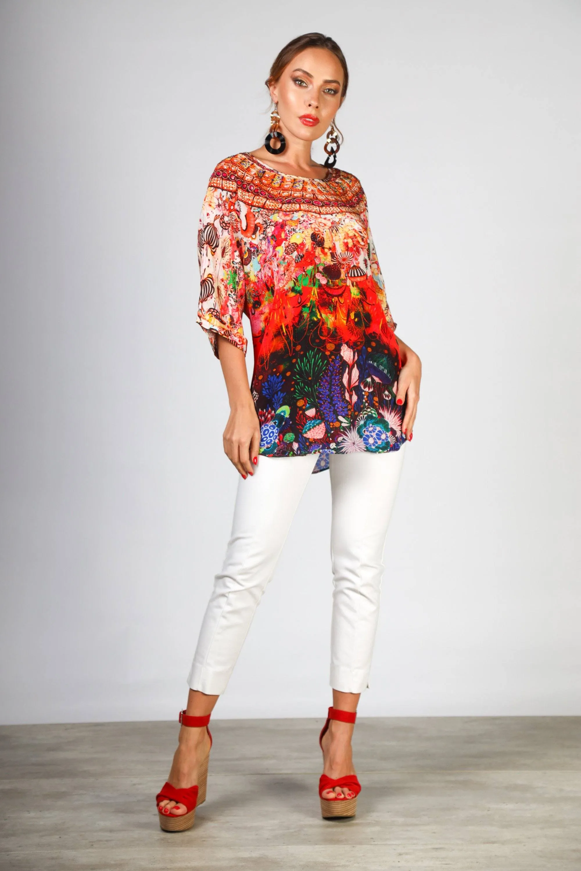 CORRALLE - KAFTAN TOP (Shorter Style)