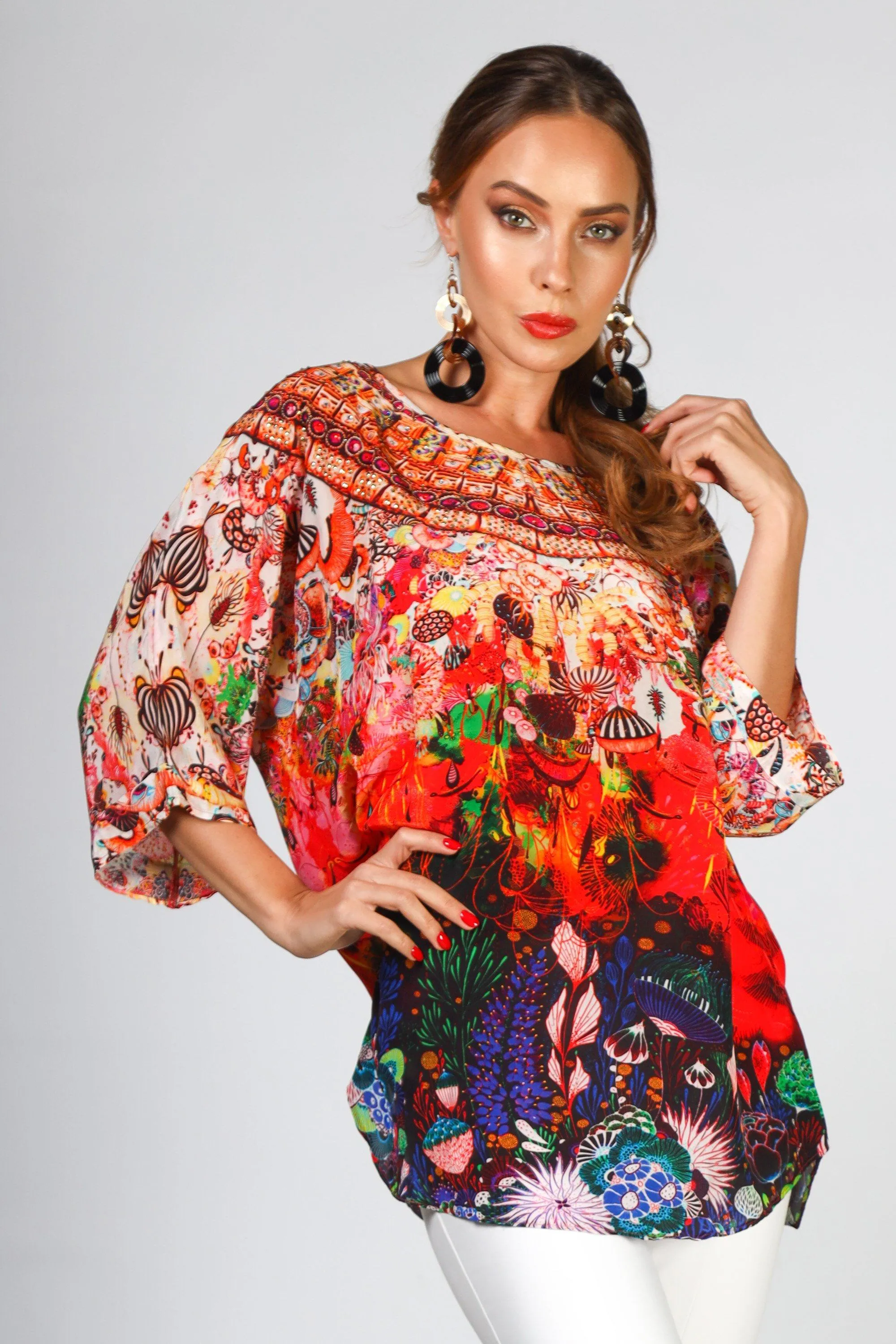 CORRALLE - KAFTAN TOP (Shorter Style)