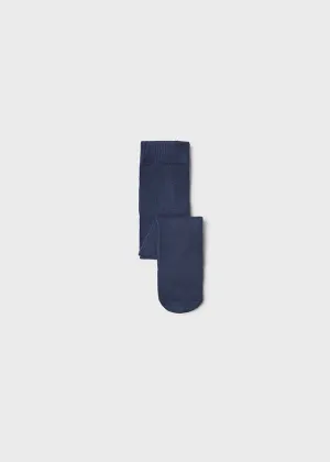 Cotton Blend Tights, Navy, Baby/Toddler