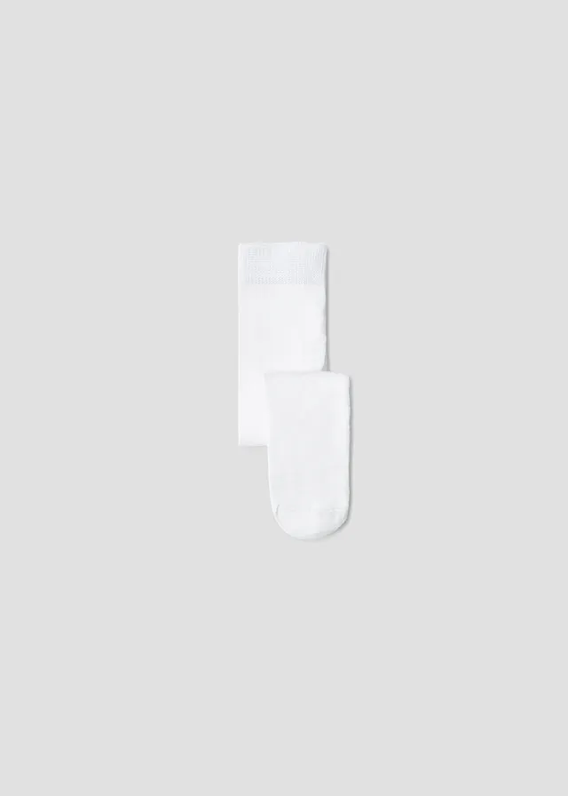 Cotton Blend Tights, White, Baby/Toddler