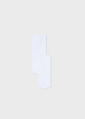 Cotton Blend Tights, White, Toddler/Big Kid
