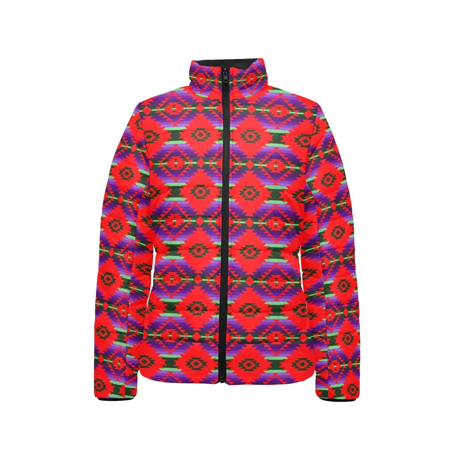 Cree Confederacy Chicken Dance Women's Stand Collar Padded Jacket