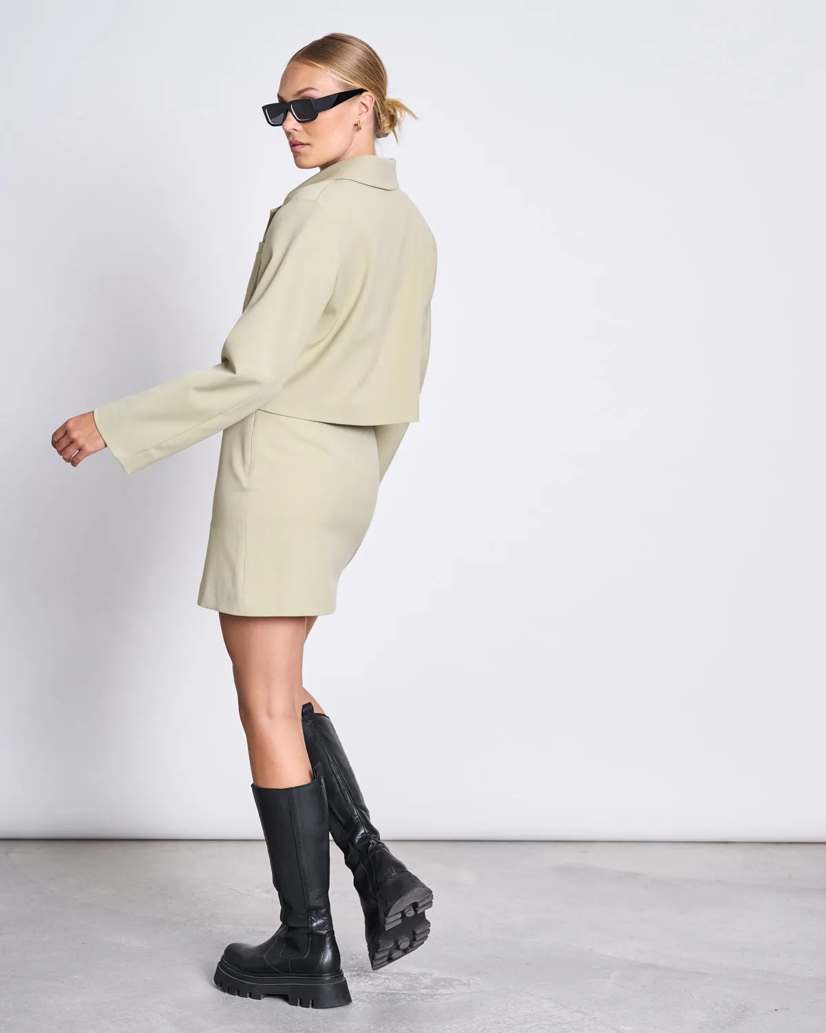 CROPPED BLAZER TULIA PISTACHIO