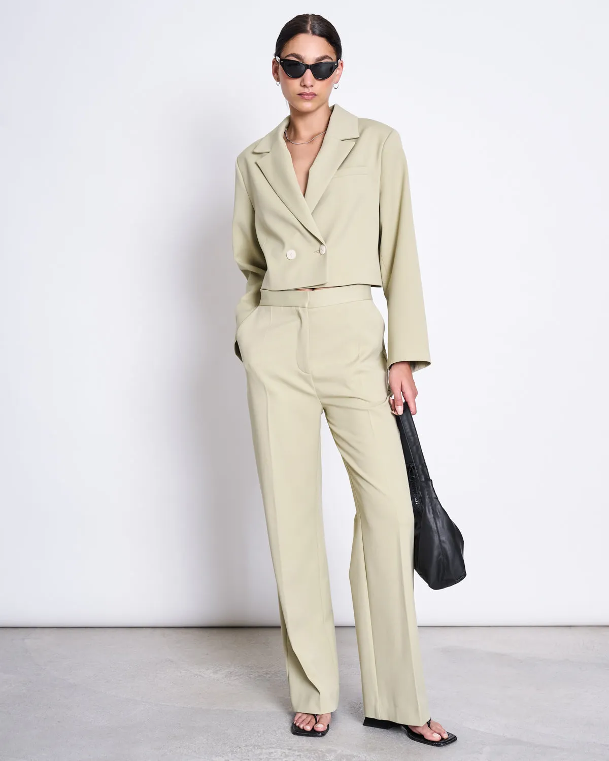 CROPPED BLAZER TULIA PISTACHIO