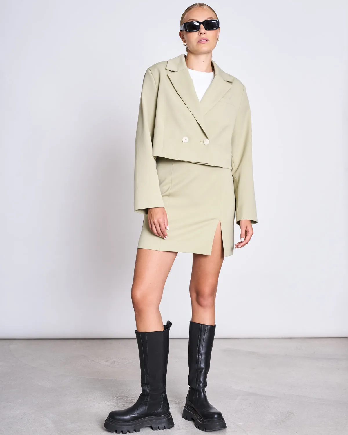 CROPPED BLAZER TULIA PISTACHIO