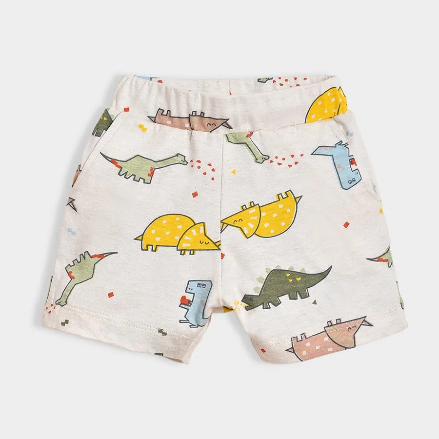 Dinomite Knitted Green T-shirt & Shorts Set