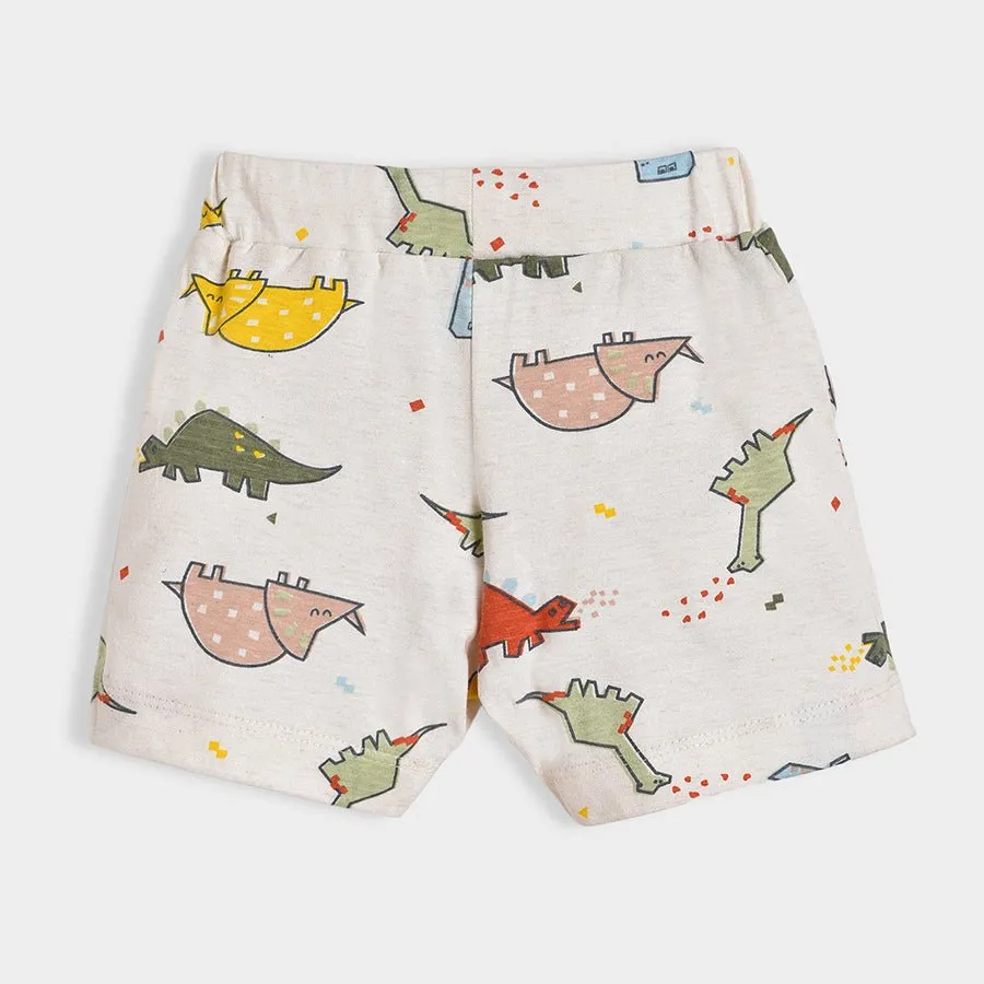 Dinomite Knitted Green T-shirt & Shorts Set