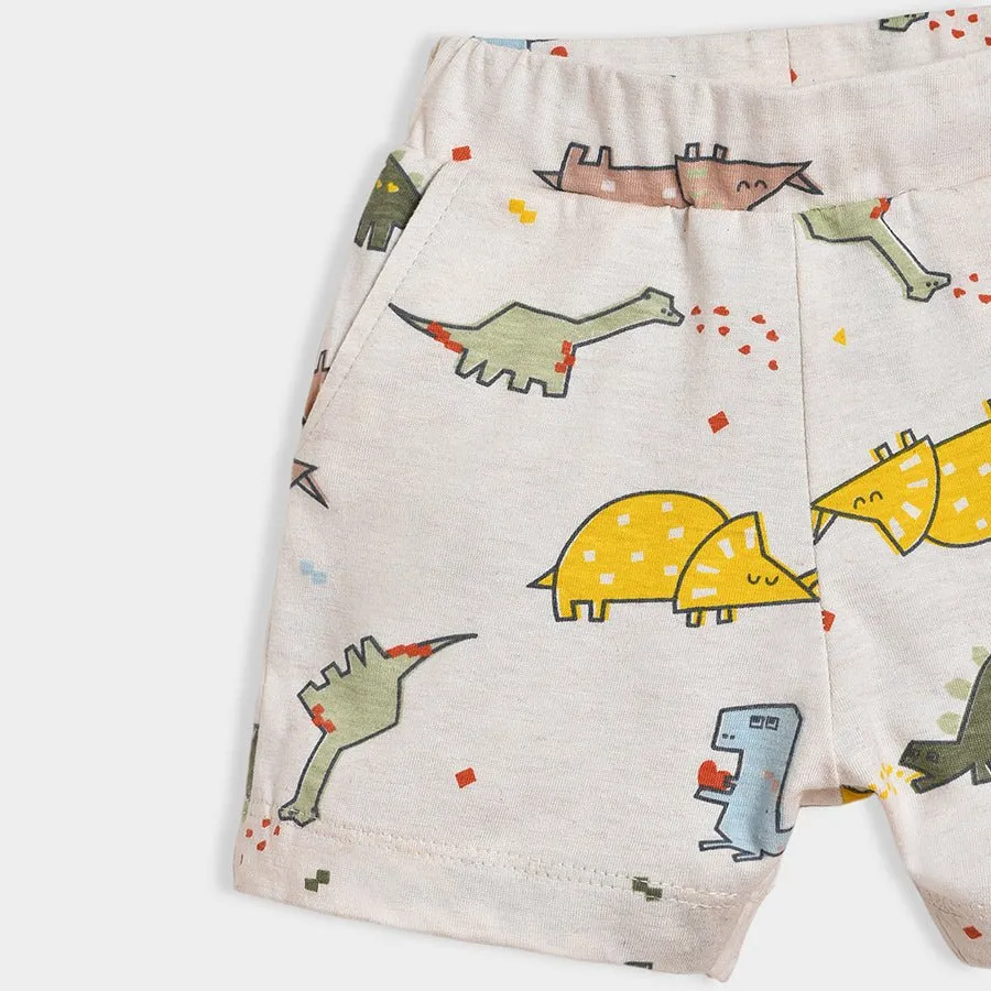 Dinomite Knitted Green T-shirt & Shorts Set