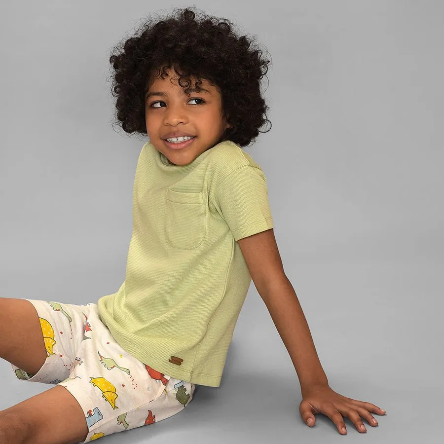 Dinomite Knitted Green T-shirt & Shorts Set