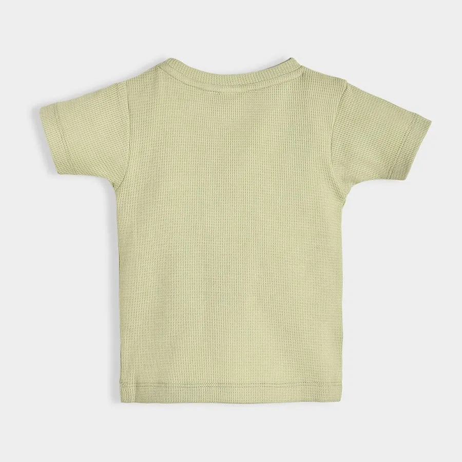 Dinomite Knitted Green T-shirt & Shorts Set