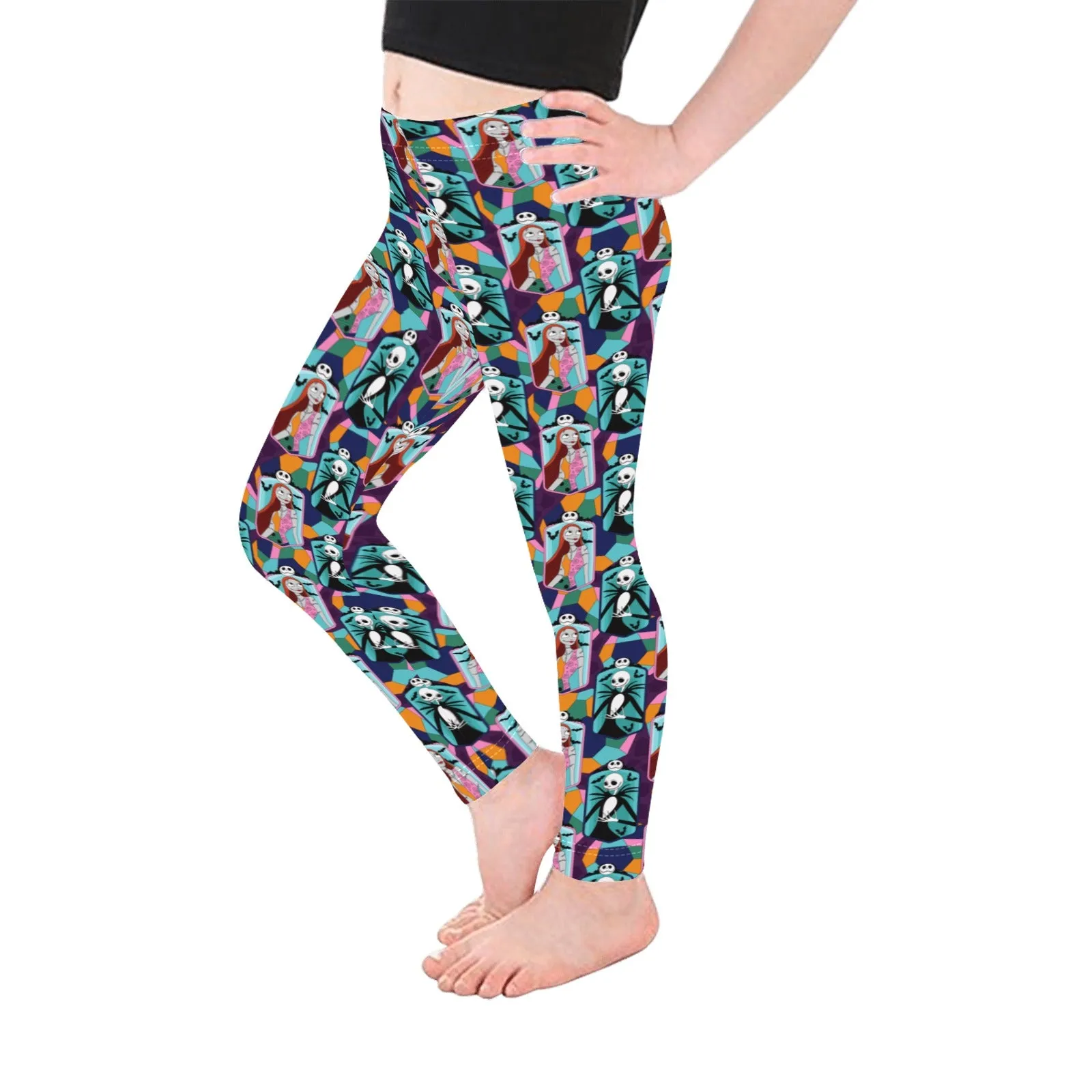 Disney Nightmare Before Christmas Stained Glass Kid's Leggings