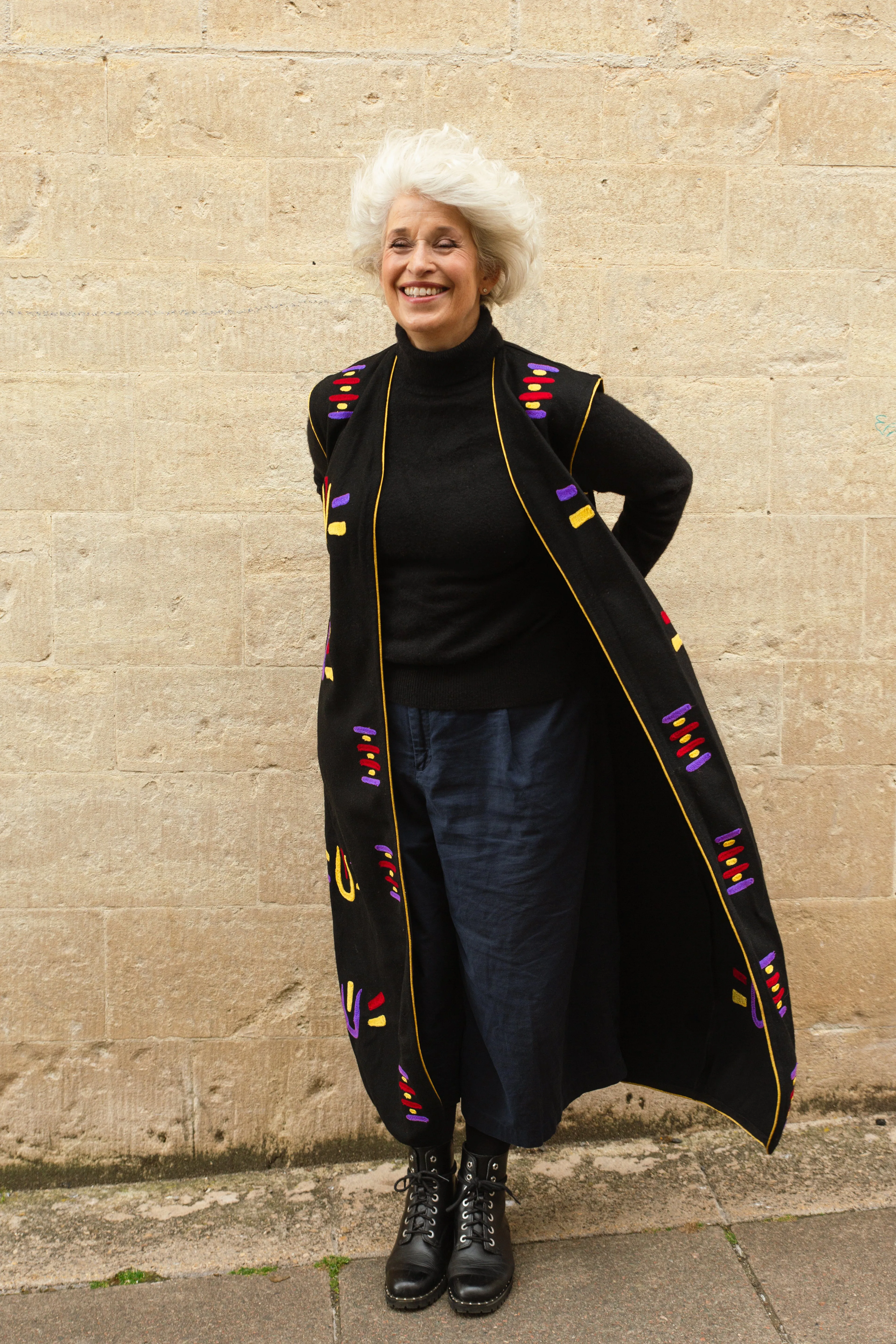 Embroidered Sleeveless Gown in 'Winter Tulip'