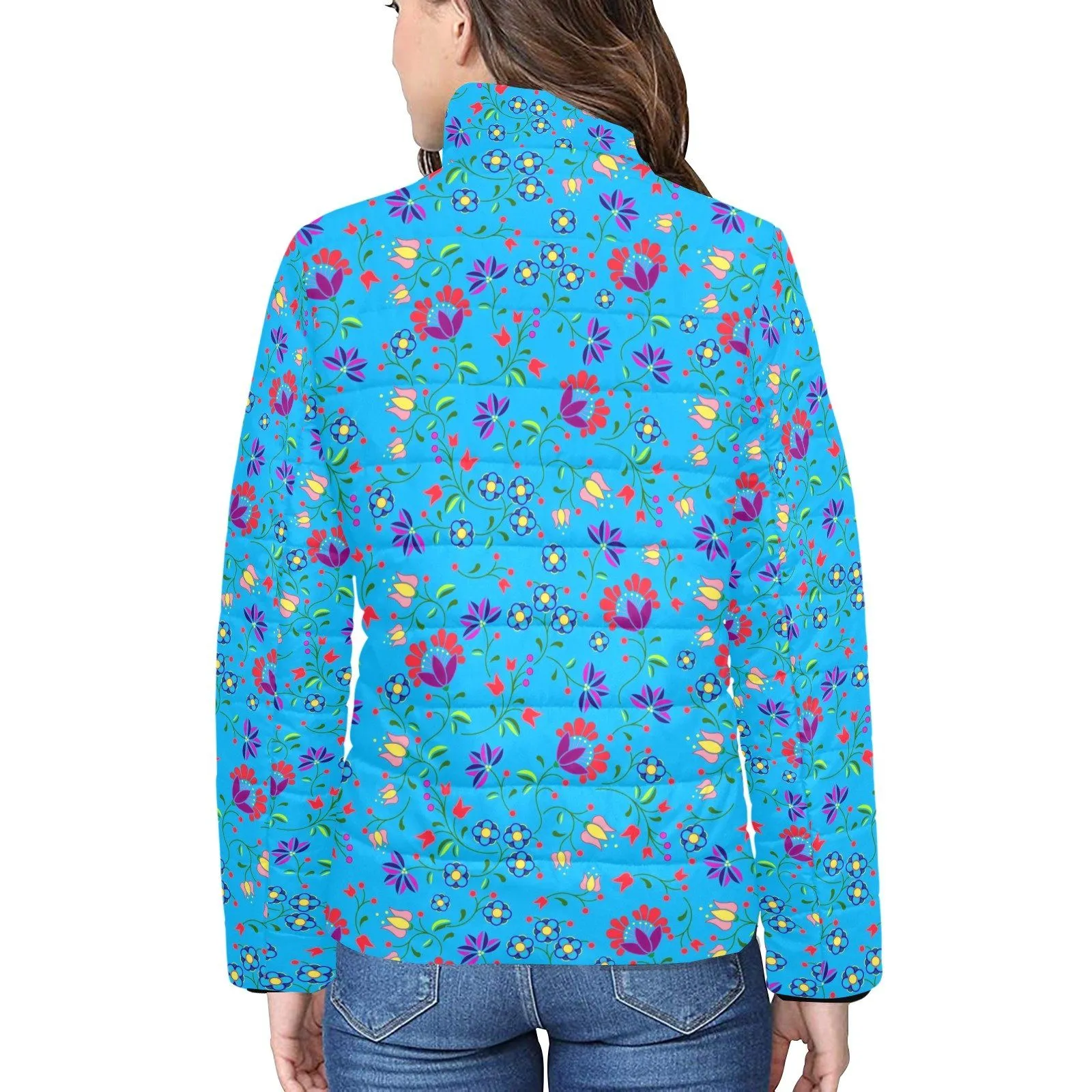 Fleur Indigine Ciel Women's Stand Collar Padded Jacket