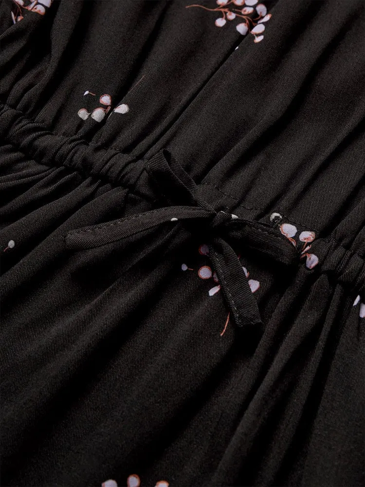 Girl's Long-sleeved Dress - Black