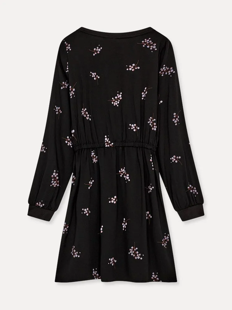 Girl's Long-sleeved Dress - Black