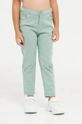 Girls Teal Plain Jogger