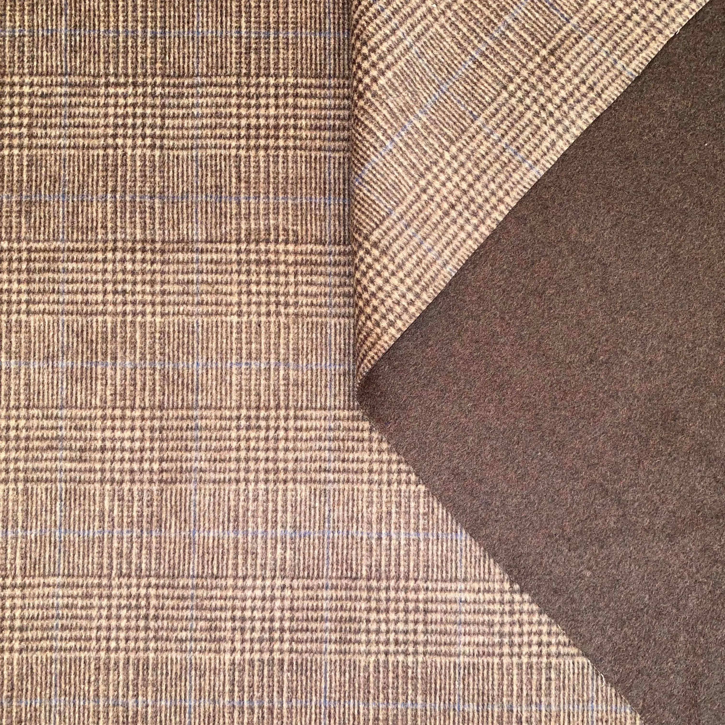 GLEN CHECK DOUBLE FACE WOOL BLEND