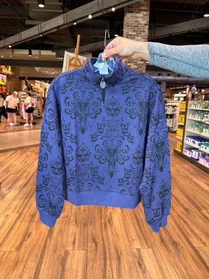 Haunted Mansion Wallpaper Quarter Zip Pullover