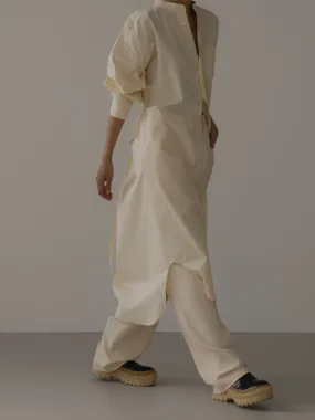 HENLEY NECK MAXI DRESS SHIRT