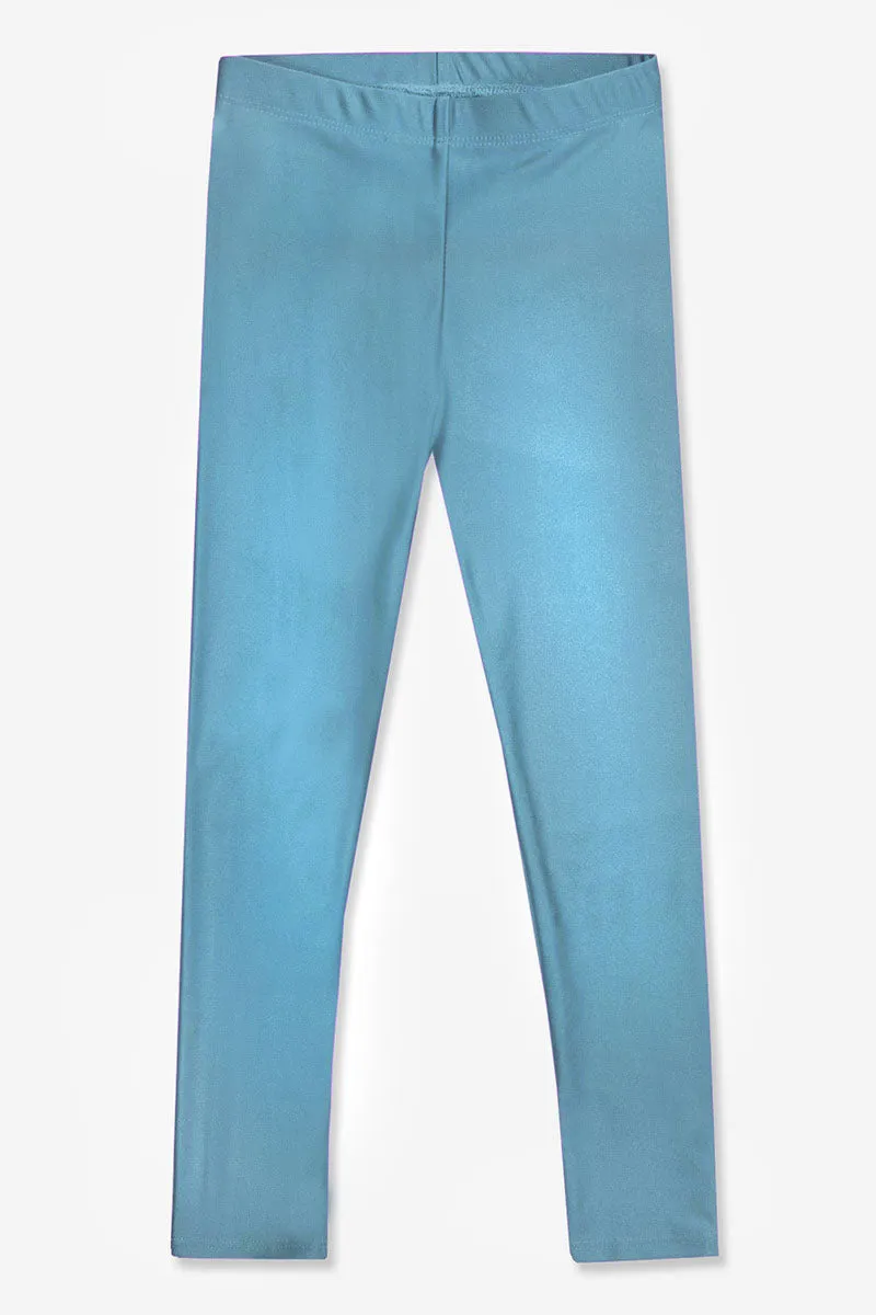 High Shine Long Legging - Blue Rain