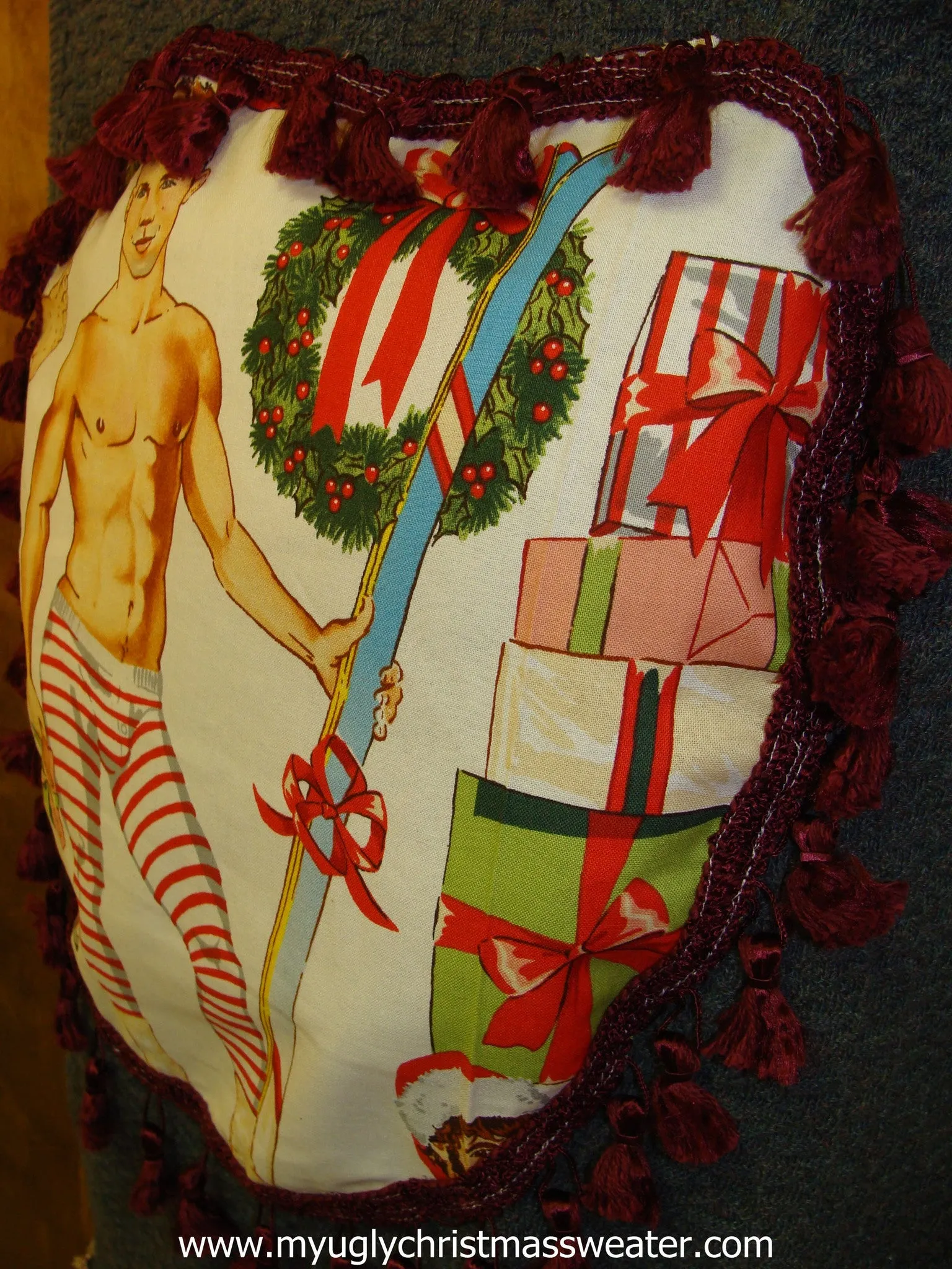 Hottie Guy Mens Ugly Christmas Sweater Vest with Skis