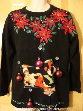 Hottie Guy Tacky Ugly Christmas Sweater 3D Ornaments (b47)