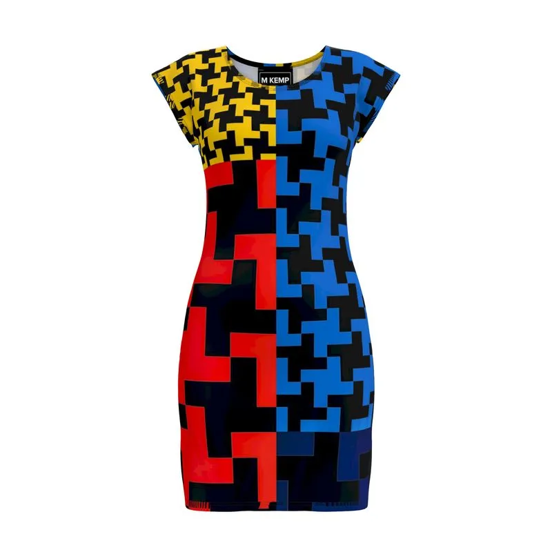 Houndstooth Ladies Tunic T-shirt Dress
