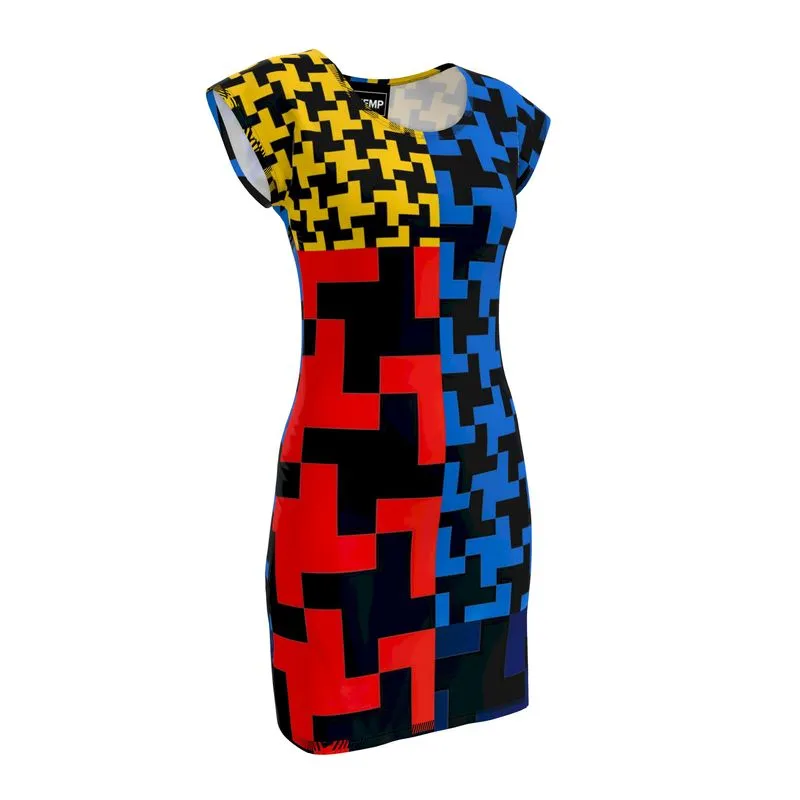 Houndstooth Ladies Tunic T-shirt Dress