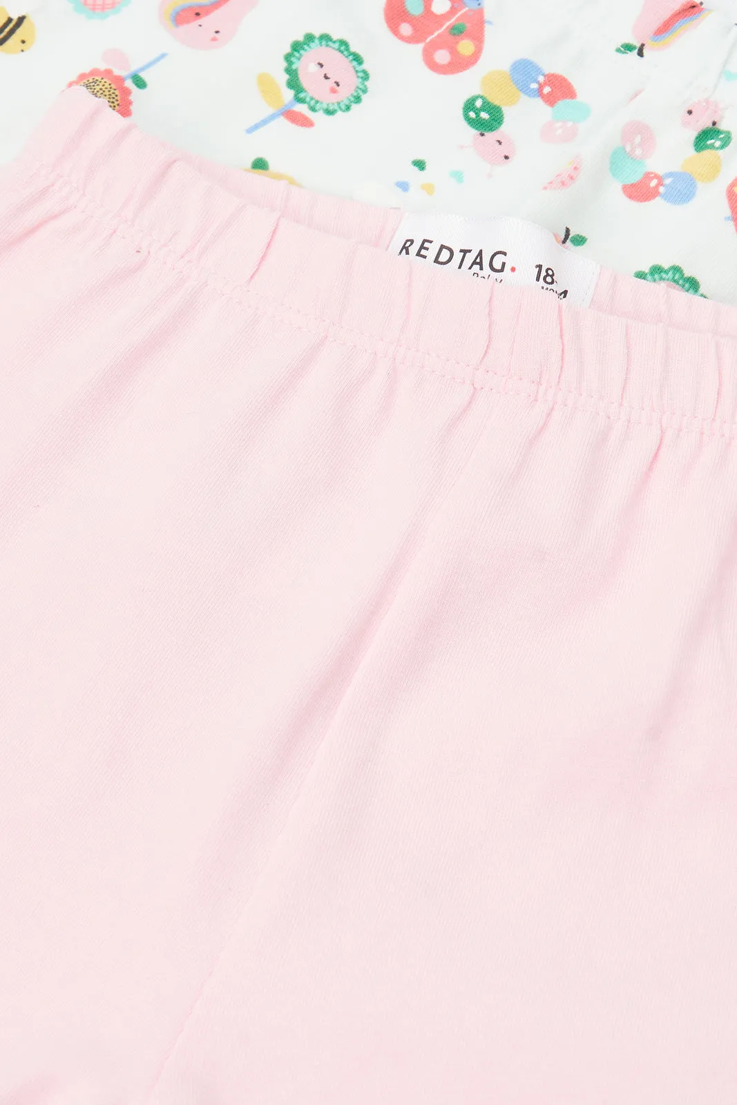 Infant Girls Pink And Mint Print Shorts (Pack of 2)