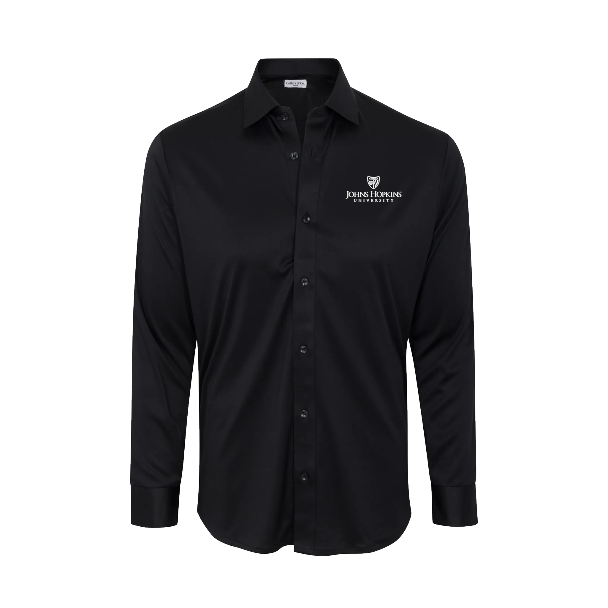 Johns Hopkins Quattro Flex Dress Shirt with Semi-Spread Collar Black