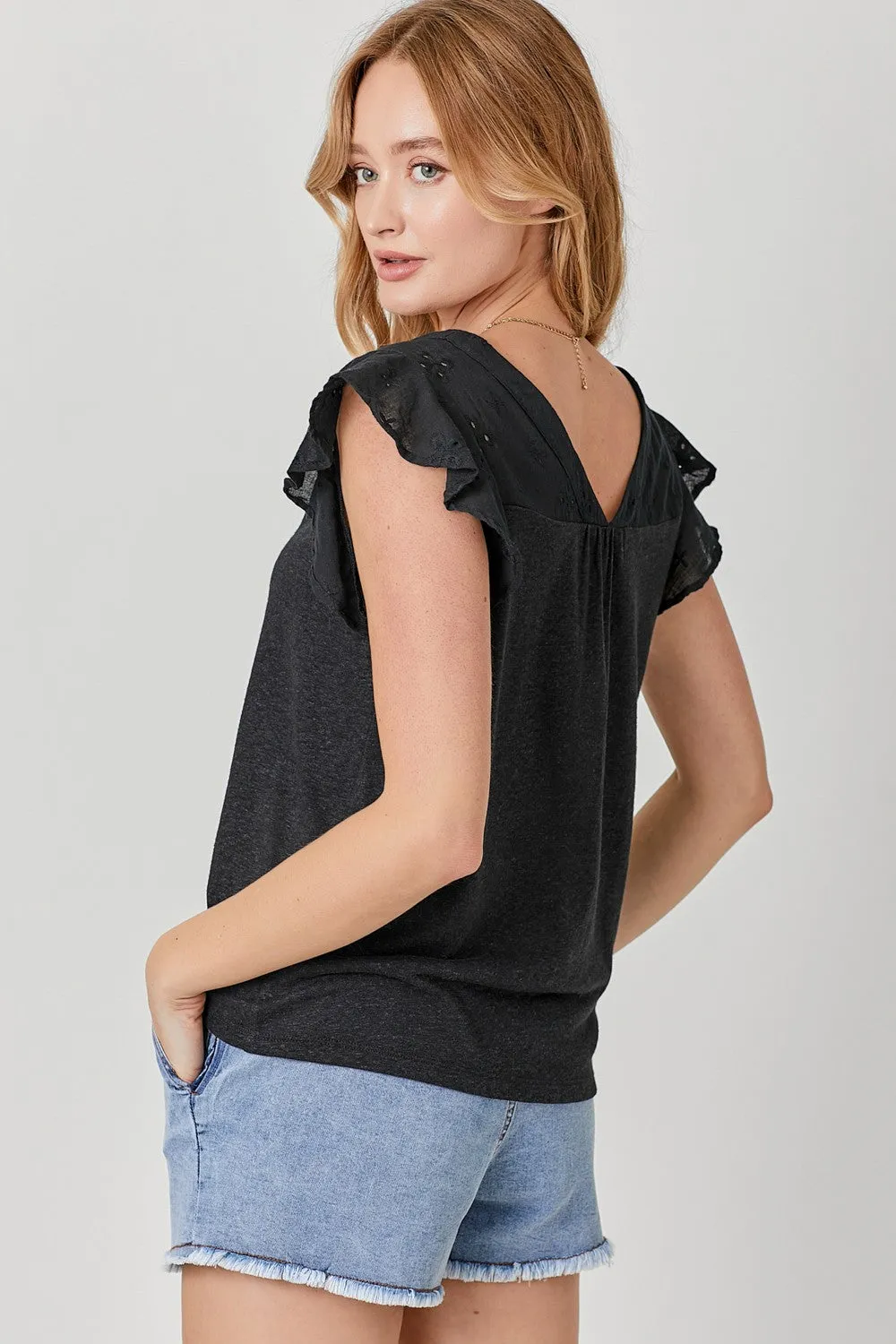 Jovy Flutter Sleeve Top
