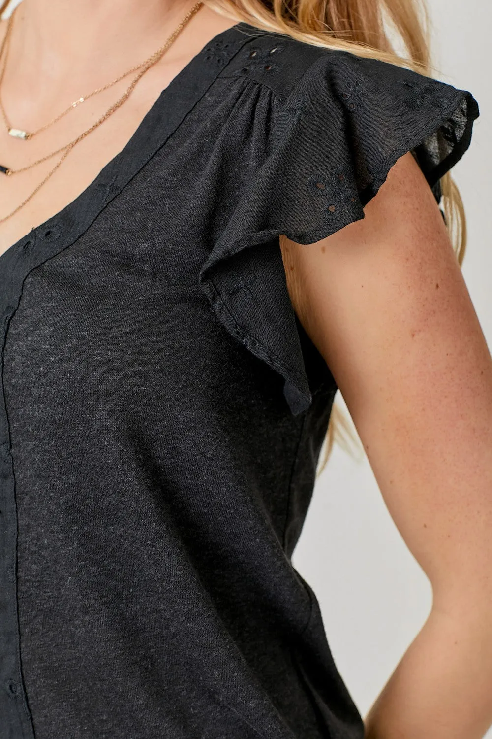 Jovy Flutter Sleeve Top