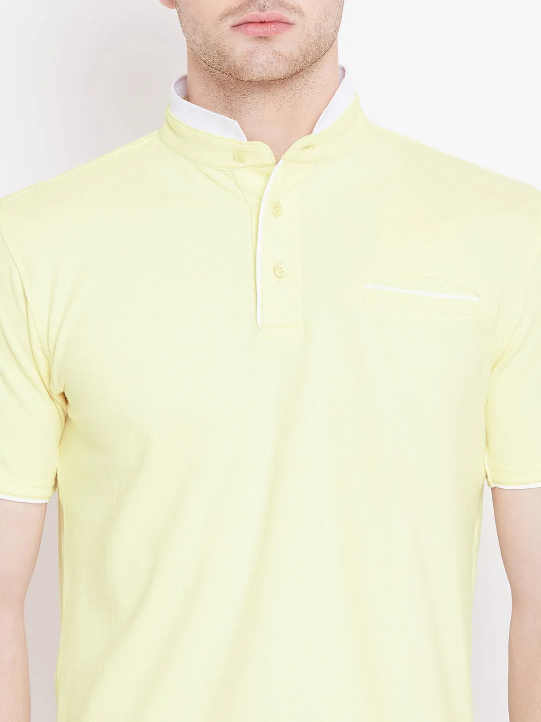 JUMP USA Men Yellow Polo T-Shirt