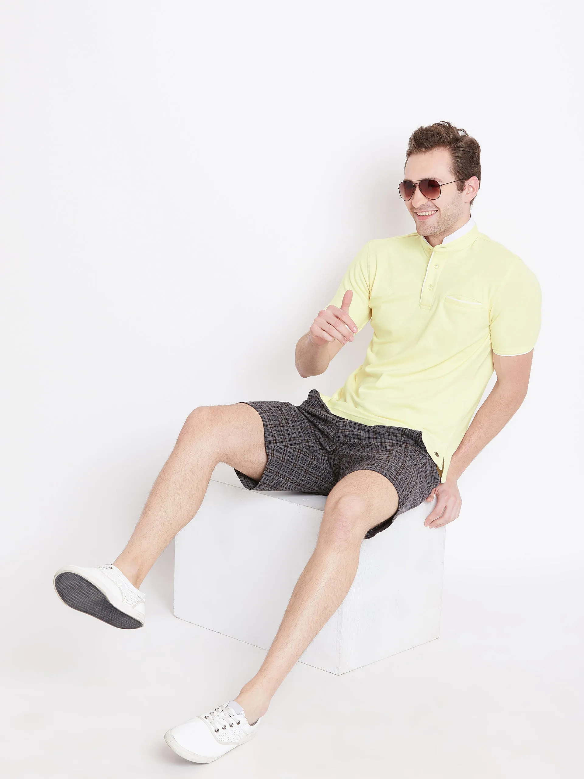 JUMP USA Men Yellow Polo T-Shirt