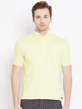 JUMP USA Men Yellow Polo T-Shirt