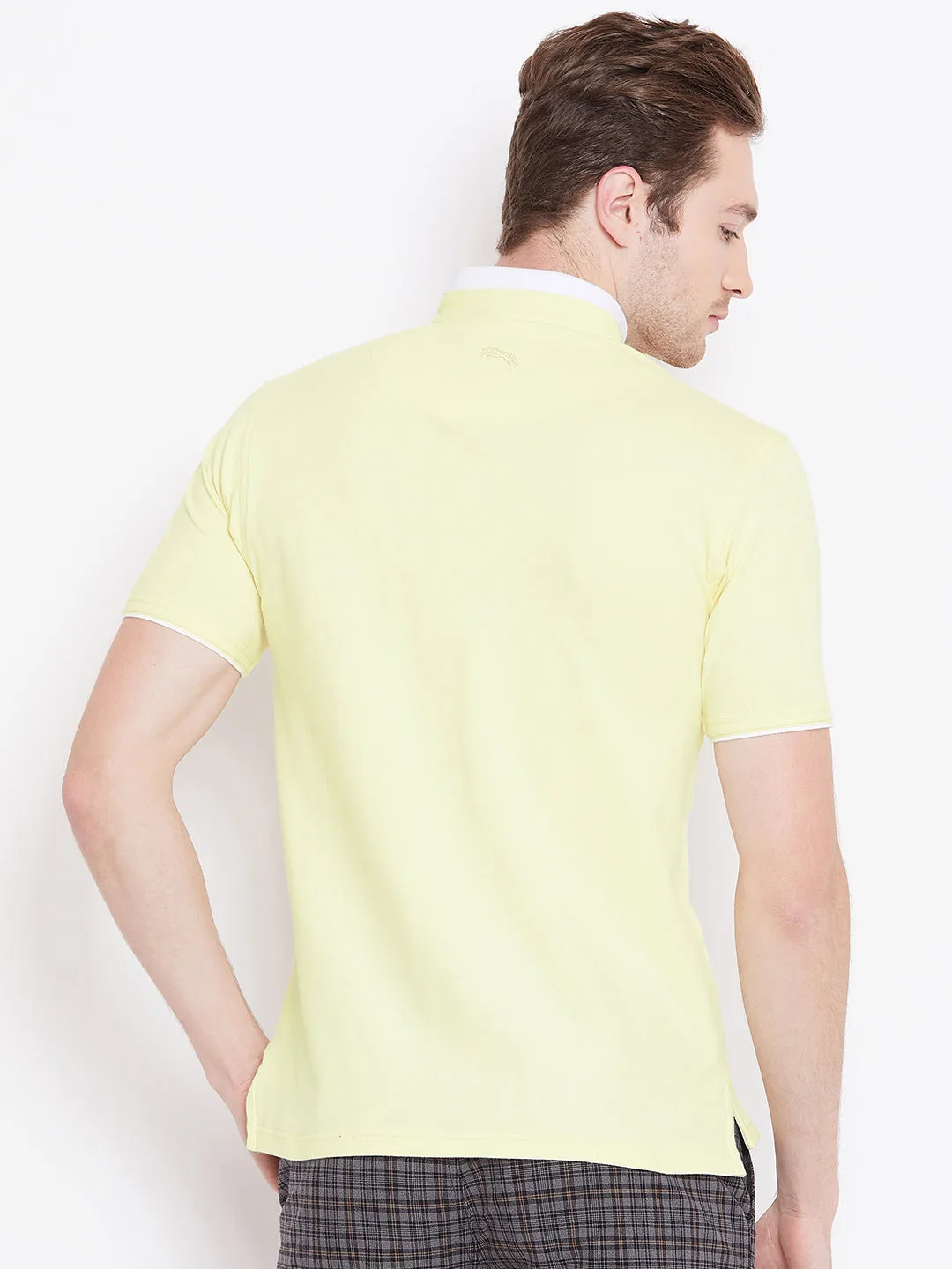 JUMP USA Men Yellow Polo T-Shirt
