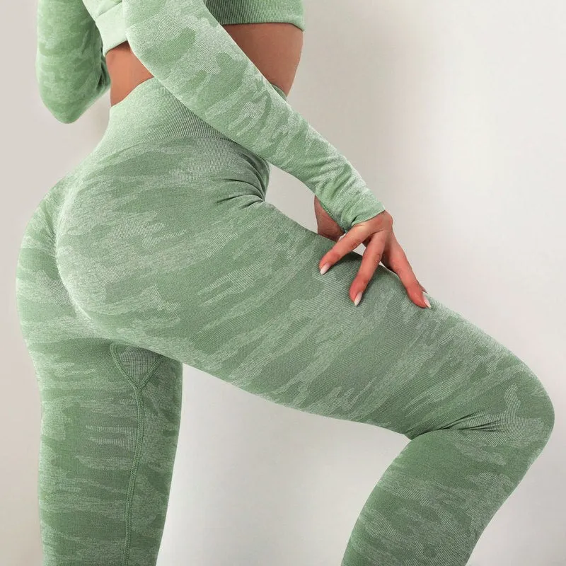 KittenAlarm - Mojoyce Camouflage Yoga Pants Workout Push Up Leggings Women Gym Clothing Fitness High Waist Tights Seamless Sportswear