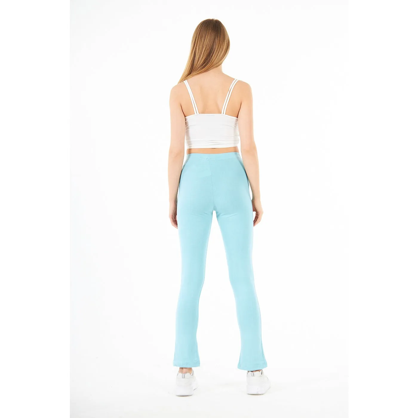 Light Blue Split Hem Leggings