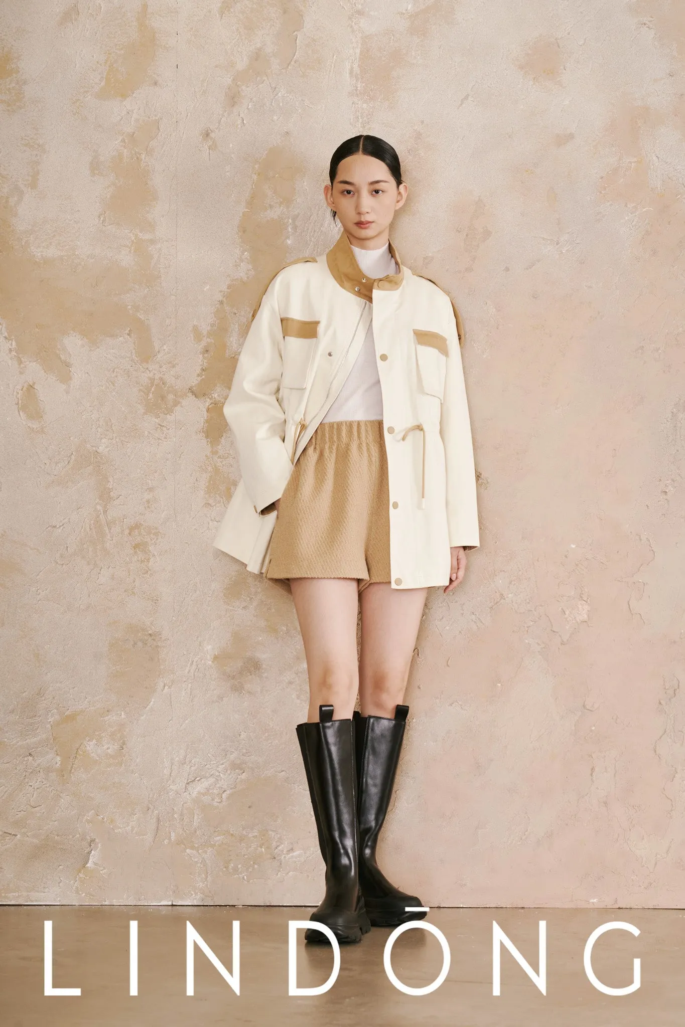 LINDONG | Calixte Colorblock Drawstring Utility Jacket