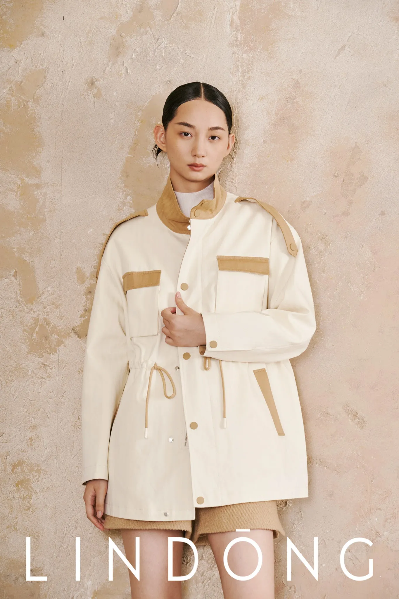 LINDONG | Calixte Colorblock Drawstring Utility Jacket