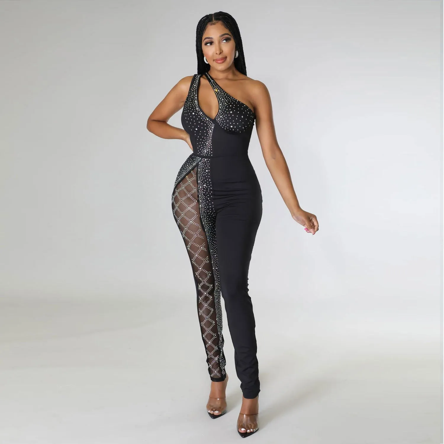 LovelyRLovely Women's Rhinestone One-piece Jumpsuit