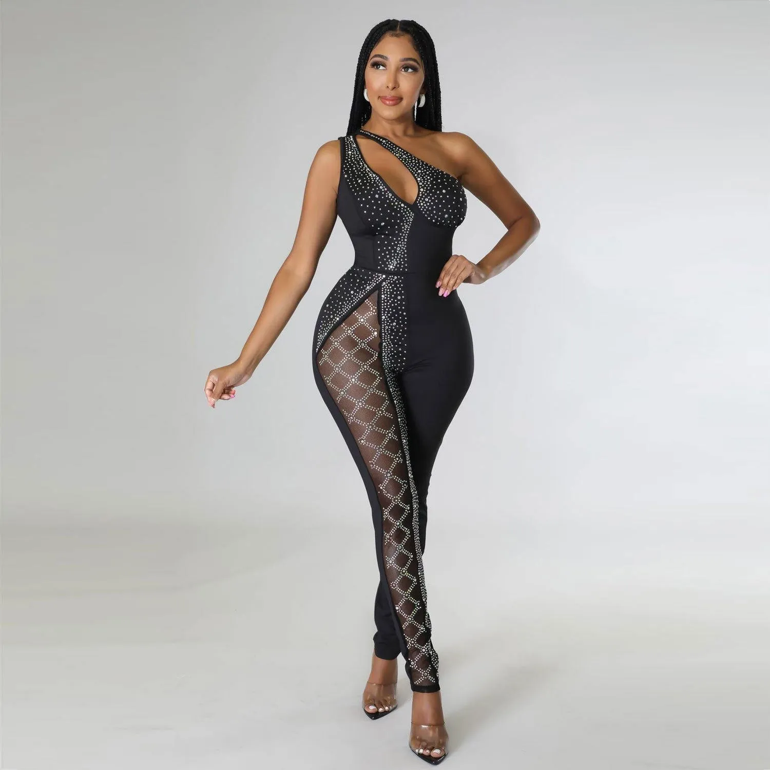 LovelyRLovely Women's Rhinestone One-piece Jumpsuit