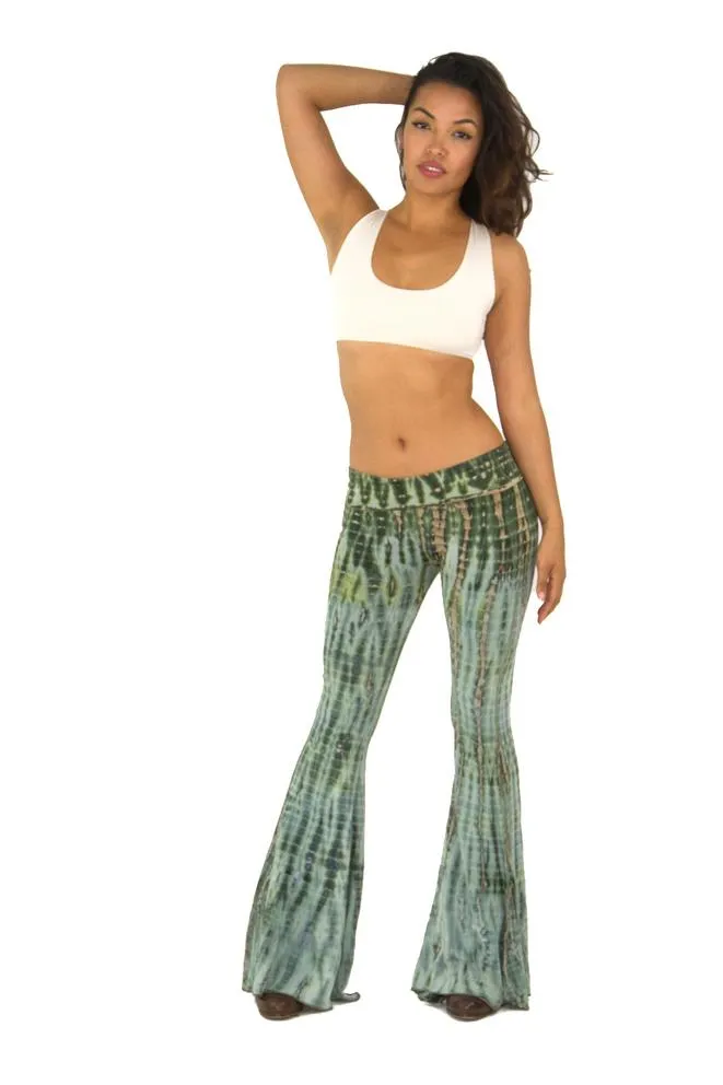 Mango pant tie dye green