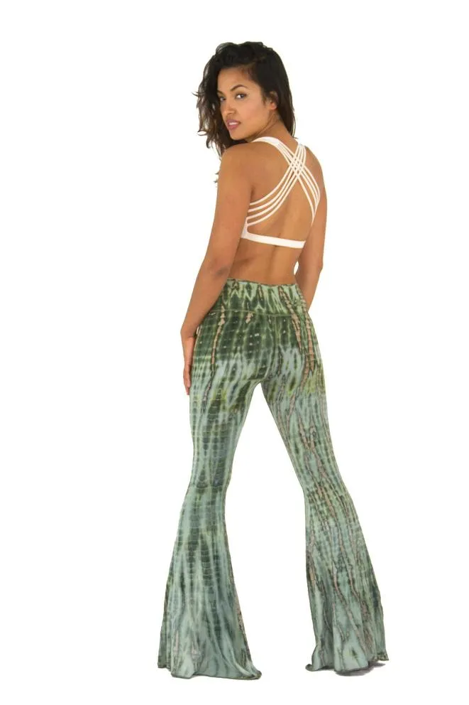 Mango pant tie dye green