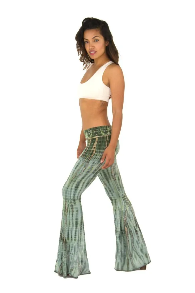 Mango pant tie dye green