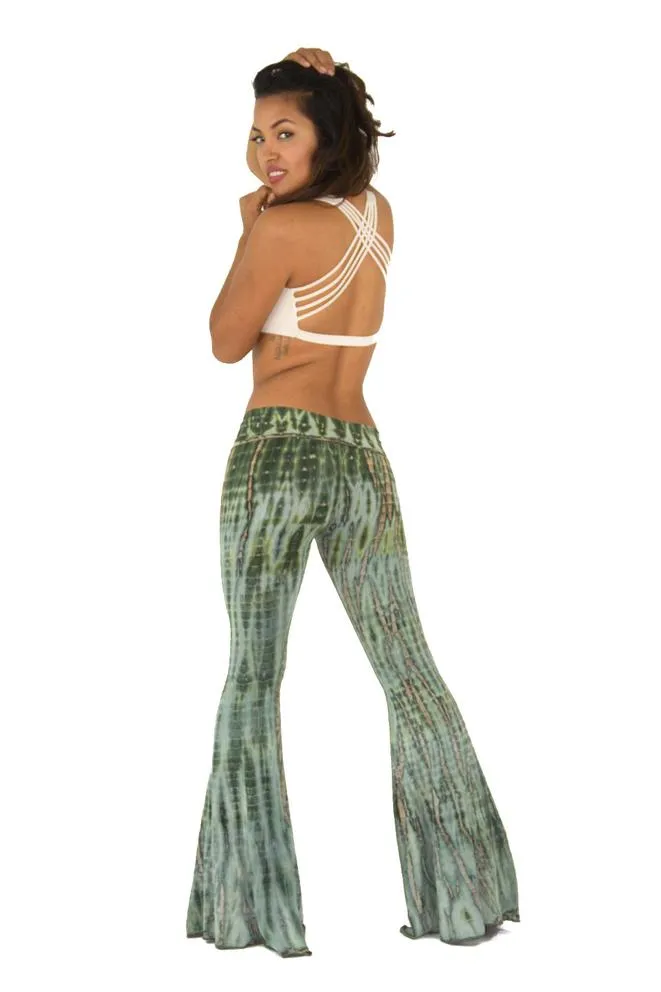 Mango pant tie dye green
