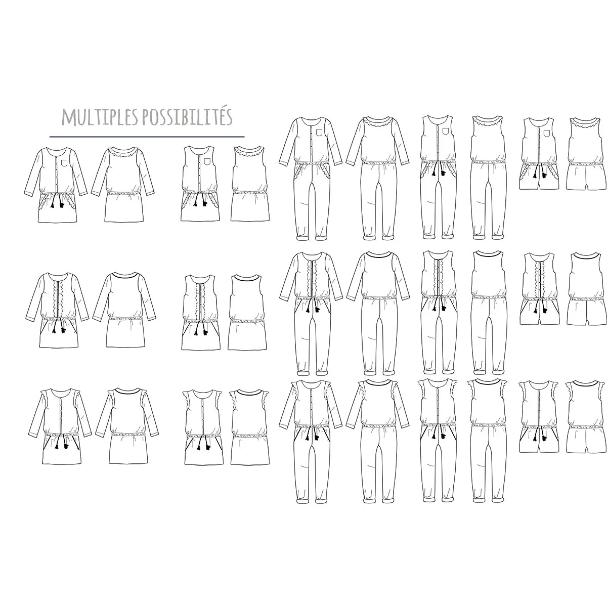 MARIEKE Jumpsuit, playsuit & dress - Girl 3/12 - Paper Sewing Pattern