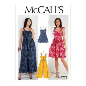 McCall's Pattern M7778 Misses' Dresses, Romper and Jumpsuit