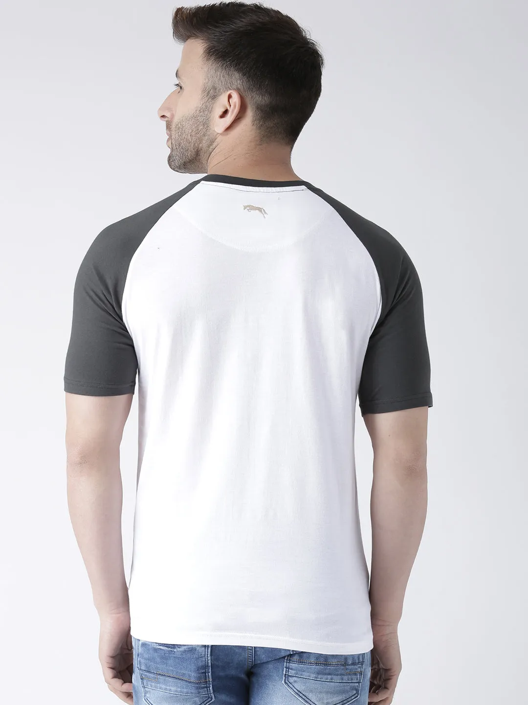 Men Casual Printed White T-shirt