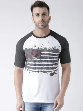 Men Casual Printed White T-shirt